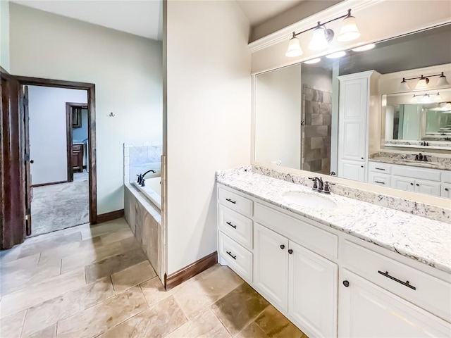 2010 Lakewood, Seminole, OK 74868 - full bath with vanity, a bath, and tiled shower