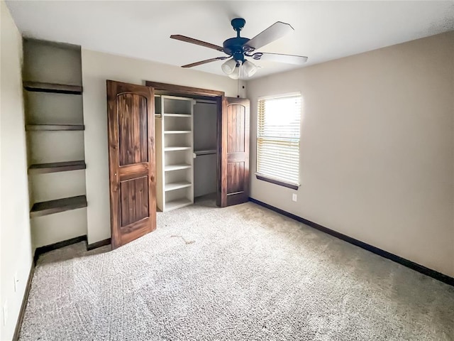 2010 Lakewood, Seminole, OK 74868 - unfurnished bedroom with light colored carpet, a closet, and a ceiling fan