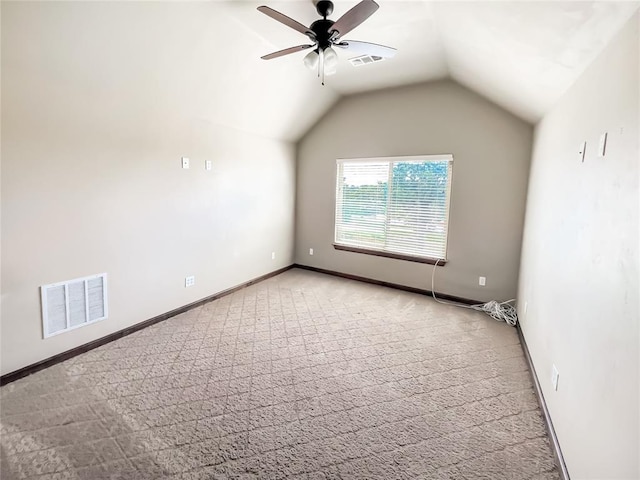2010 Lakewood, Seminole, OK 74868 - additional living space with carpet flooring, a ceiling fan, and lofted ceiling