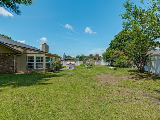 3213 Creekwood Ct, Norman, OK 73072 - fenced backyard featuring a playground