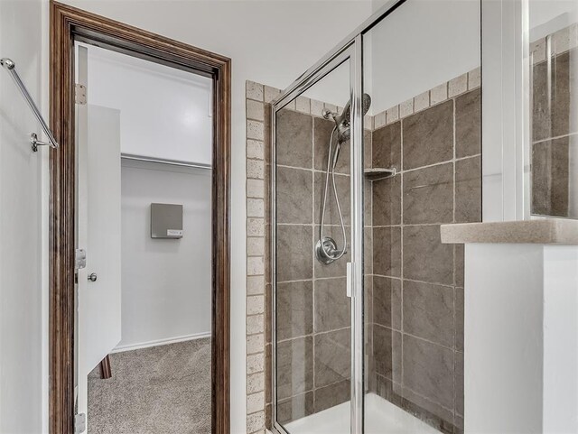 18501 El Greco Dr, Edmond, OK 73012 - full bathroom with a shower stall and baseboards