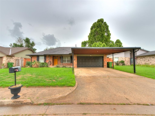 1040 Mabel C Fry Blvd, Yukon, OK 73099 - view of front of property featuring an attached garage, driveway, brick siding, and an attached carport