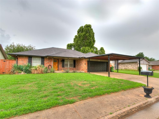 1040 Mabel C Fry Blvd, Yukon, OK 73099 - view of front of home with an attached garage, brick siding, and concrete driveway