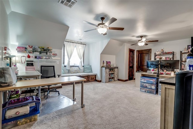 15936 SW 12th St, Yukon, OK 73099 - carpeted office featuring ceiling fan and baseboards