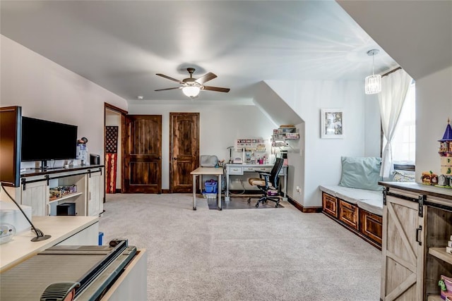 15936 SW 12th St, Yukon, OK 73099 - carpeted office featuring ceiling fan