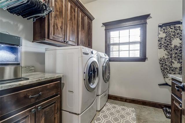 15936 SW 12th St, Yukon, OK 73099 - laundry area with independent washer and dryer and cabinet space