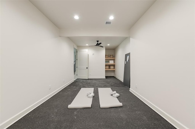 3005 Bee Hive Way, Jones, OK 73049 - exercise room featuring recessed lighting and ceiling fan