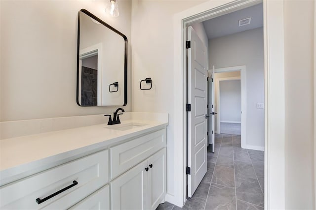 4337 Pinon Ln, Piedmont, OK 73078 - bathroom with marble look tiles and vanity