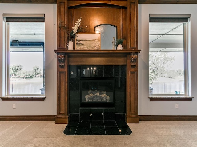13705 Cascata Strada St, Oklahoma City, OK 73170 - detailed view of carpet floors and a fireplace