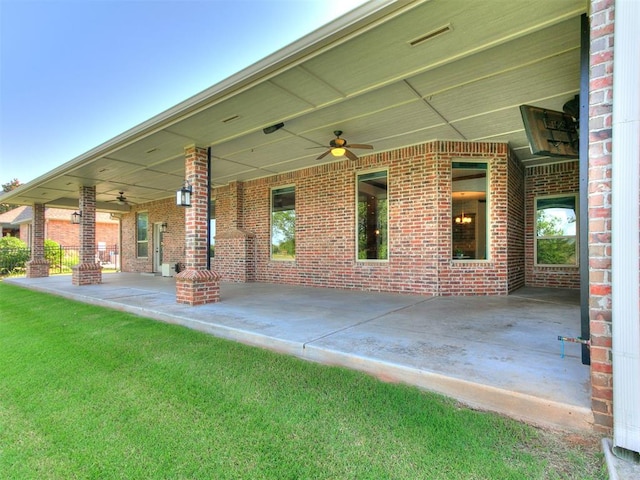 13705 Cascata Strada St, Oklahoma City, OK 73170 - view of patio / terrace featuring ceiling fan