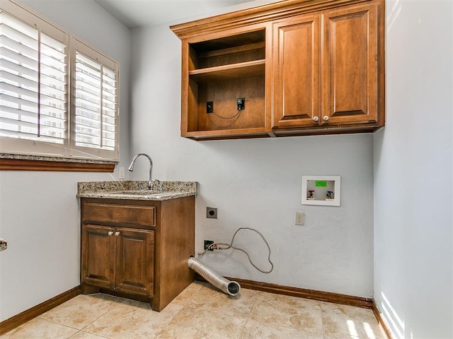 13705 Cascata Strada St, Oklahoma City, OK 73170 - washroom with electric dryer hookup, cabinet space, and washer hookup