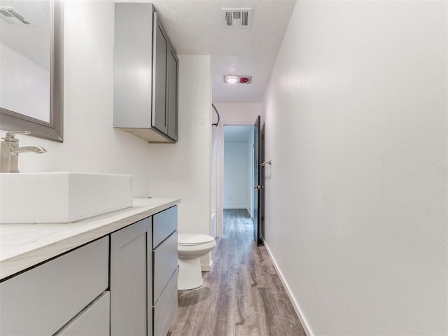 704 NW 137th St, Edmond, OK 73013 - bathroom featuring wood finished floors and vanity
