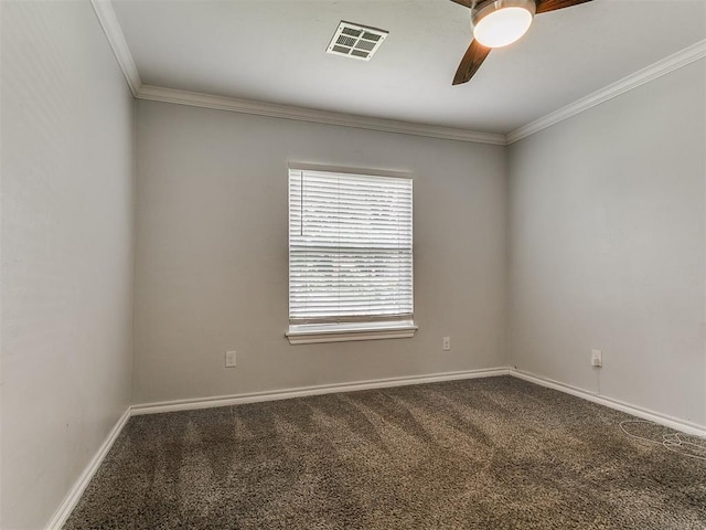 2248 NW 22nd St, Oklahoma City, OK 73107 - spare room with a ceiling fan, carpet, and ornamental molding