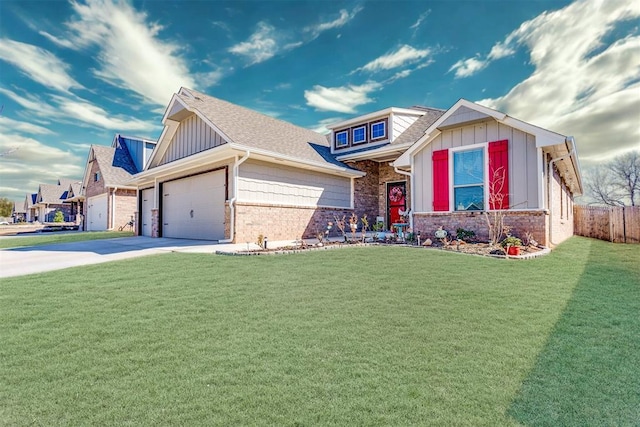 1624 NE 32nd St, Moore, OK 73160 - craftsman-style home with board and batten siding, driveway, brick siding, and a garage