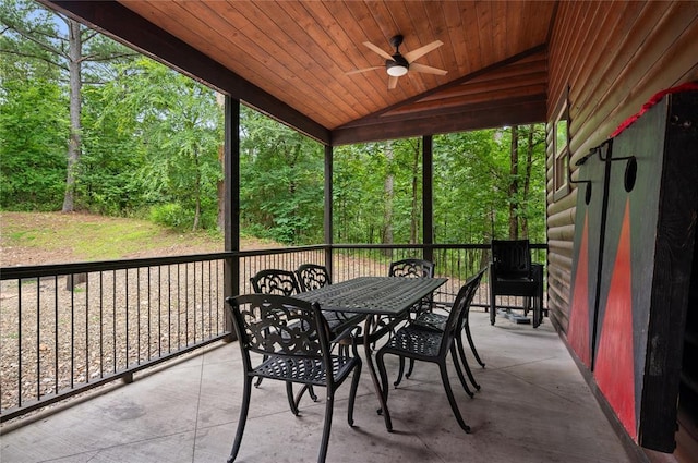 229 Sweet Gum Trl, Broken Bow, OK 74728 - view of patio featuring outdoor dining area and a ceiling fan