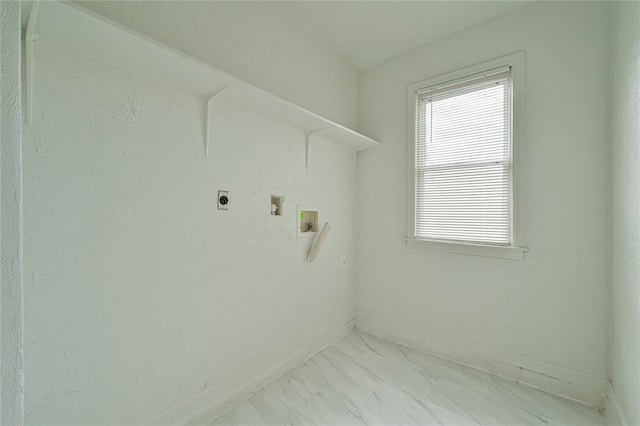1200 NW 95th St, Oklahoma City, OK 73114 - laundry area with hookup for an electric dryer, hookup for a washing machine, and marble finish floors