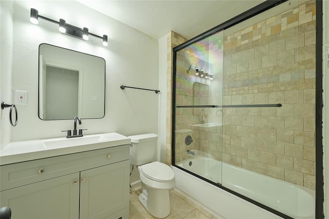 1200 NW 95th St, Oklahoma City, OK 73114 - full bath with vanity, bath / shower combo with glass door, and tile patterned flooring