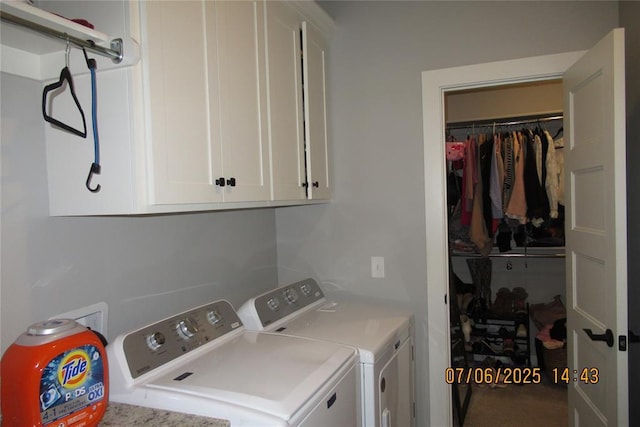 3909 Sorano Dr, Moore, OK 73160 - laundry room featuring washing machine and dryer and cabinet space