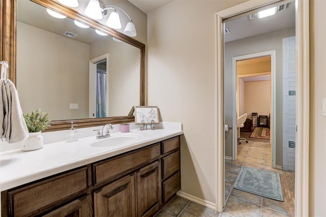 2803 Hidden Prairie Way, Edmond, OK 73013 - bathroom with vanity and tile patterned floors