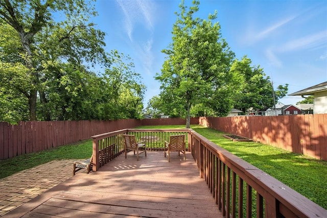 1530 NW 32nd St, Oklahoma City, OK 73118 - wooden deck featuring a fenced backyard