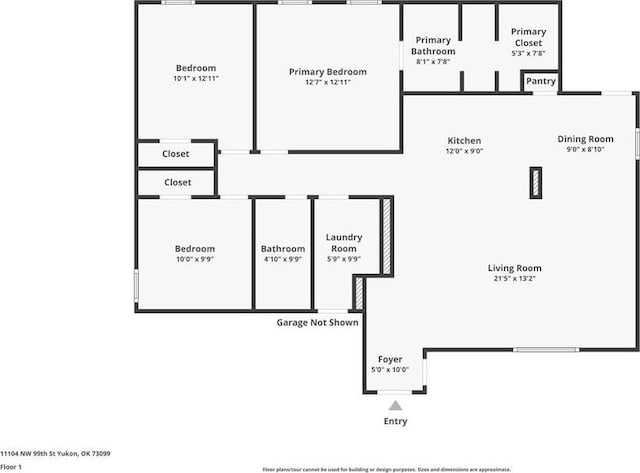 11104 NW 99th St, Yukon, OK 73099 - view of floor plan / room layout