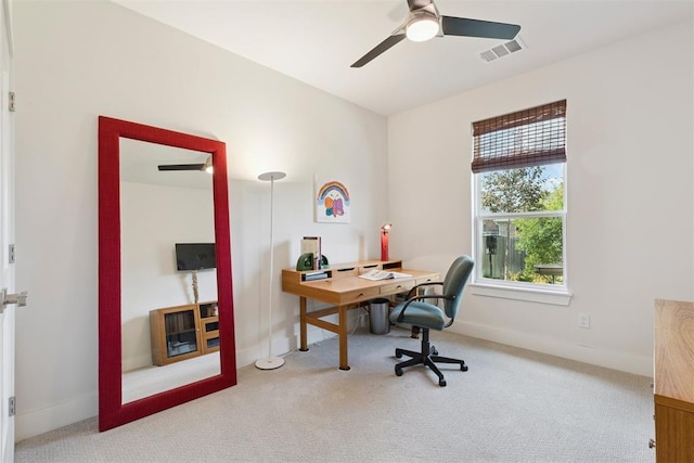 209 Pont Neuf Ct, Edmond, OK 73034 - office featuring carpet flooring and ceiling fan