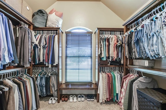 10812 Wild Horse Creek Dr, Yukon, OK 73099 - walk in closet with carpet floors and lofted ceiling