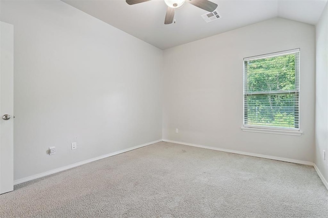 1512 N Kamryn Way, Mustang, OK 73064 - carpeted spare room with a ceiling fan and vaulted ceiling