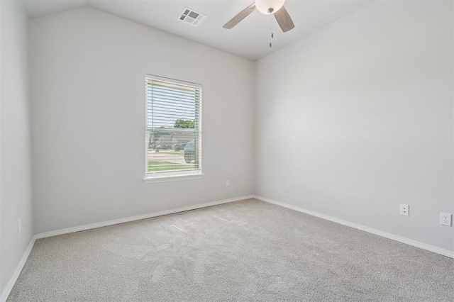 1512 N Kamryn Way, Mustang, OK 73064 - unfurnished room featuring carpet flooring, a ceiling fan, and lofted ceiling