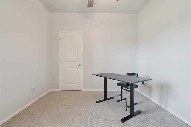 1512 N Kamryn Way, Mustang, OK 73064 - unfurnished office featuring carpet floors and ceiling fan