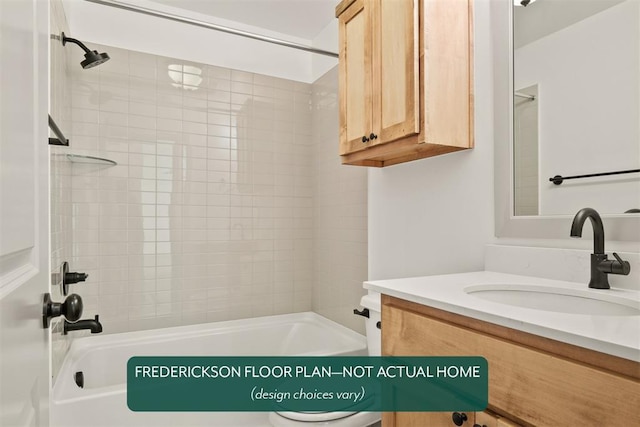 15805 Nighthawk Dr, Moore, OK 73170 - bathroom with vanity and tub / shower combination
