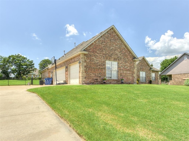 559 Silver Tree Cir, Choctaw, OK 73020 - view of front of house featuring brick siding, an attached garage, and concrete driveway