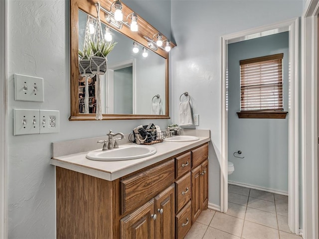 1801 Wagon Trail Blvd, Harrah, OK 73045 - full bath with double vanity and tile patterned floors