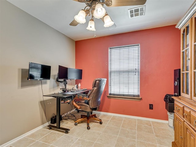 1801 Wagon Trail Blvd, Harrah, OK 73045 - office space featuring ceiling fan and light tile patterned flooring
