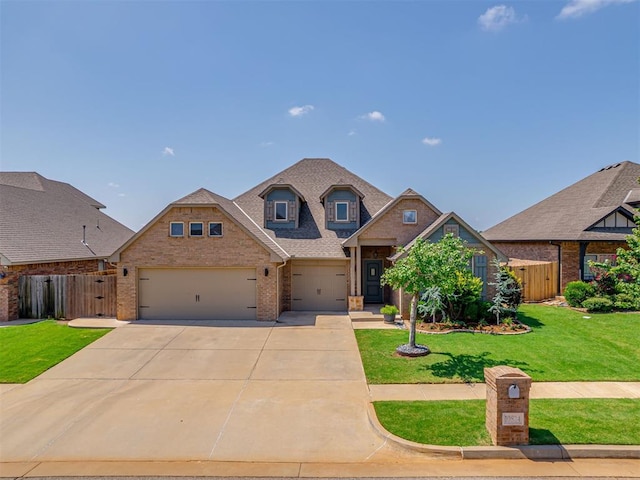 10824 NW 32nd Ter, Yukon, OK 73099 - view of front facade featuring brick siding, concrete driveway, a garage, and a gate