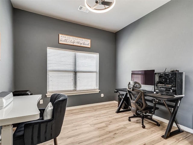 10824 NW 32nd Ter, Yukon, OK 73099 - home office featuring wood finished floors and baseboards