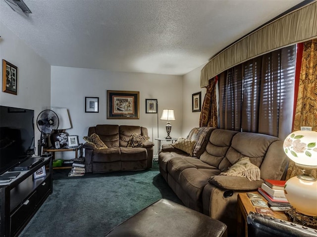 1200 Kingston Dr, Yukon, OK 73099 - living room with carpet flooring and a textured ceiling