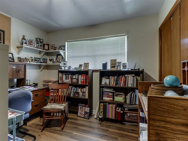 1200 Kingston Dr, Yukon, OK 73099 - office with wood finished floors and a textured ceiling