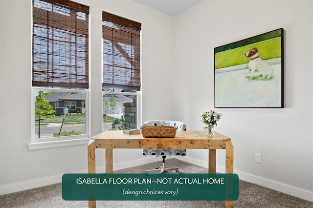 801 Caladium Dr, Yukon, OK 73099 - home office with carpet floors and baseboards