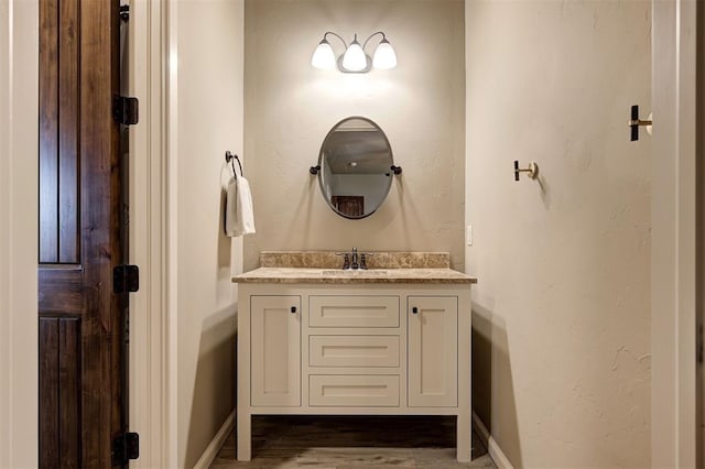 4409 Farm Hill Rd, Norman, OK 73072 - bathroom with vanity and wood finished floors