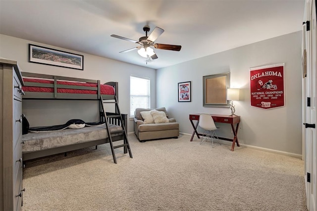 4409 Farm Hill Rd, Norman, OK 73072 - carpeted bedroom featuring ceiling fan and baseboards