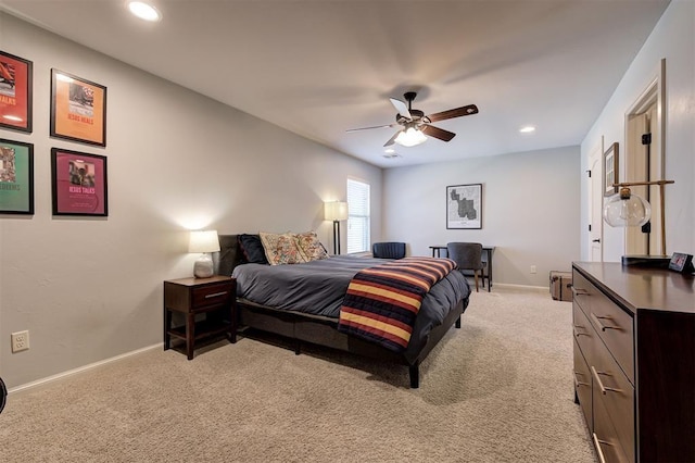 4409 Farm Hill Rd, Norman, OK 73072 - carpeted bedroom featuring recessed lighting and a ceiling fan