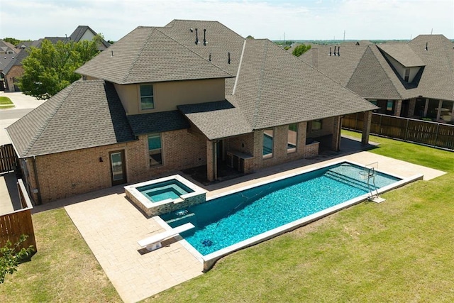 4409 Farm Hill Rd, Norman, OK 73072 - view of pool featuring a patio area, a fenced backyard, and a pool with connected hot tub