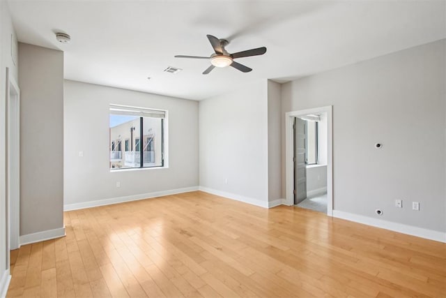 444 N Central Ave Unit 204, Oklahoma City, OK 73104 - spare room featuring a ceiling fan, a smoke detector, and light wood-style floors