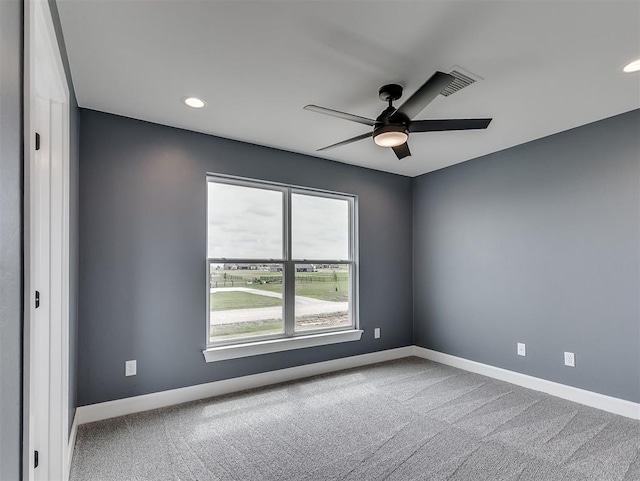 7431 NE Hawk Dr, Piedmont, OK 73078 - carpeted empty room featuring ceiling fan and recessed lighting