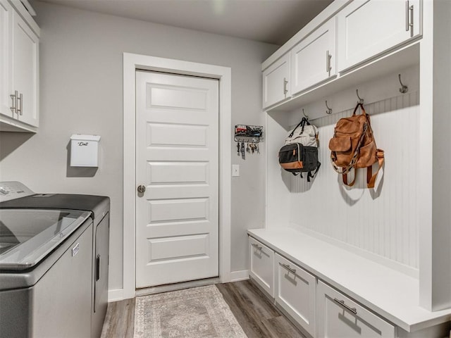 2315 Dixie Dr, Blanchard, OK 73010 - mudroom featuring washing machine and dryer and dark wood-type flooring