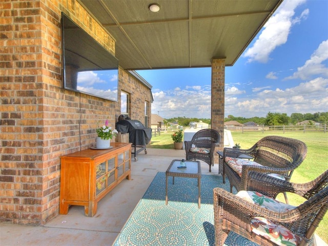 2315 Dixie Dr, Blanchard, OK 73010 - view of patio / terrace featuring grilling area and outdoor lounge area