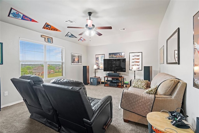 7324 Ridge Manor Ln, Oklahoma City, OK 73150 - living room with carpet and a ceiling fan