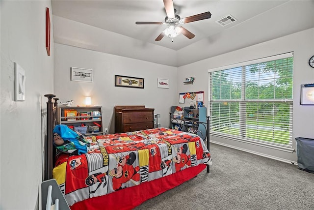 7324 Ridge Manor Ln, Oklahoma City, OK 73150 - carpeted bedroom with a ceiling fan and baseboards