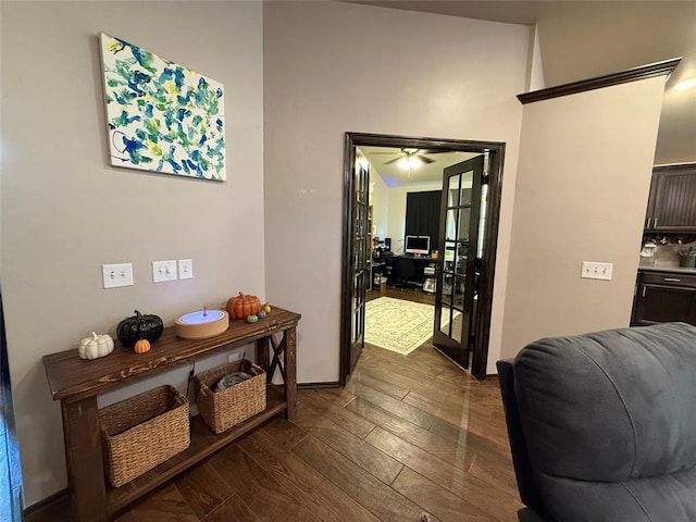 18641 Como Dr, Edmond, OK 73012 - hall featuring dark wood finished floors